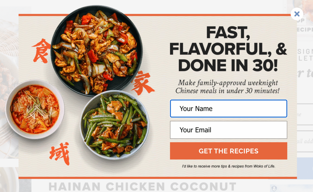 Lead-Magnet-Pop-up von Woks of Life