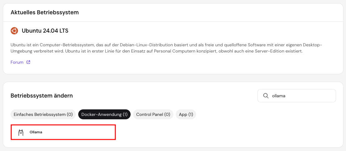 Hostinger bietet eine vorgefertigte Vorlage f&uuml;r die Installation von Ollama auf Ihrem Ubuntu-basierten VPS an.