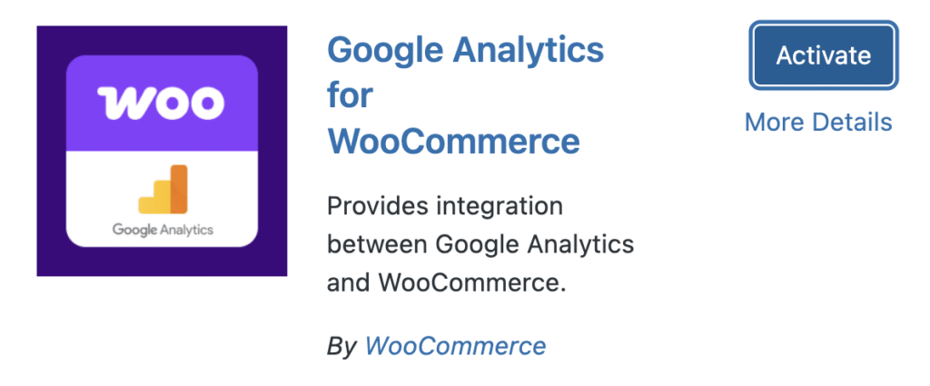 Google-Analytics-Plugin f&uuml;r WooCommerce mit Schaltfl&auml;che &bdquo;Aktivieren&ldquo;