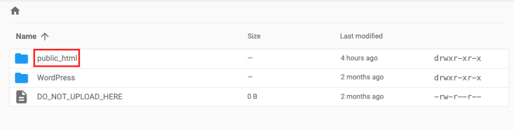 Ordner public_html im hPanel-Dateimanager