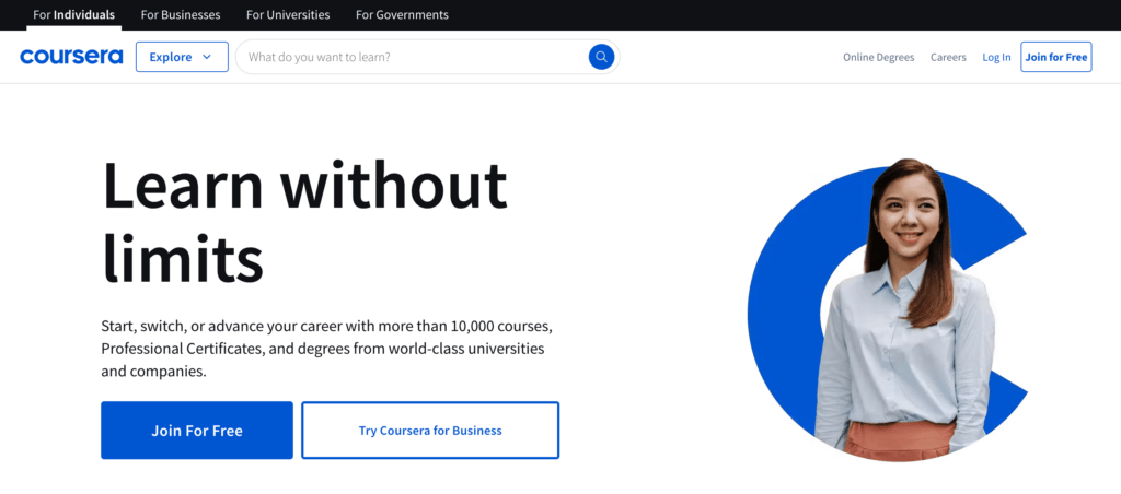 Coursera Homepage