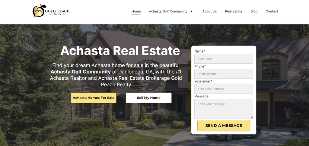 Die Homepage von Gold Peach Realty