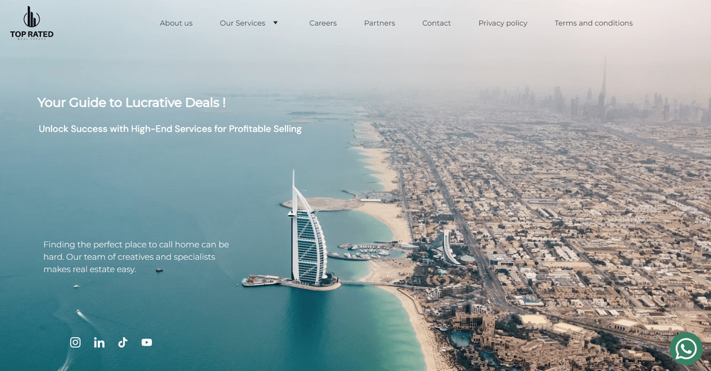 Die Homepage von Top Rated Real Estate
