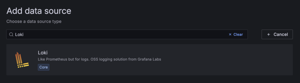 Die Option Datenquelle in Grafana hinzufügen