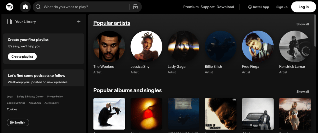 Spotify Homepage