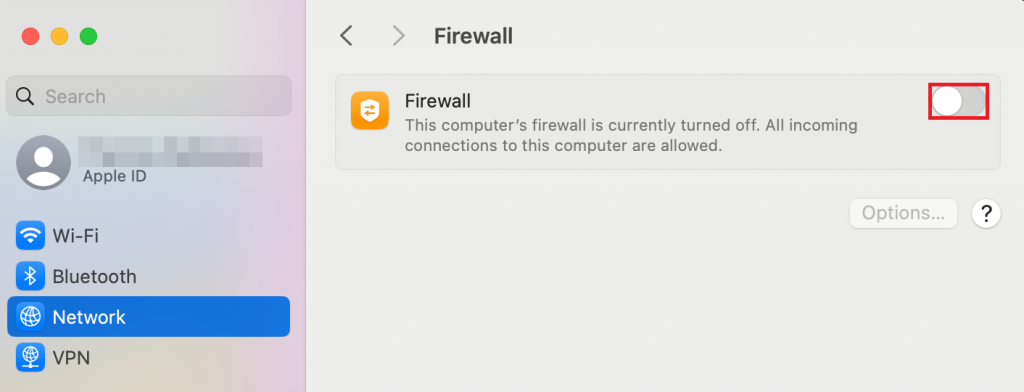 Deaktivieren der Firewall unter macOS Sonoma