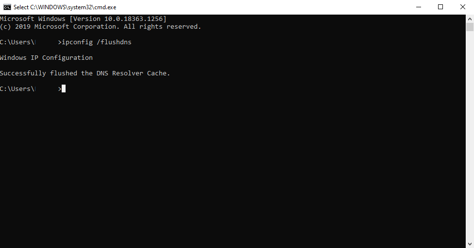 Flushing DNS cache on Windows