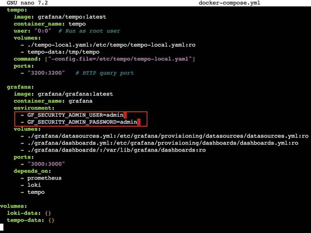 Inhalt der Docker Compose-Datei