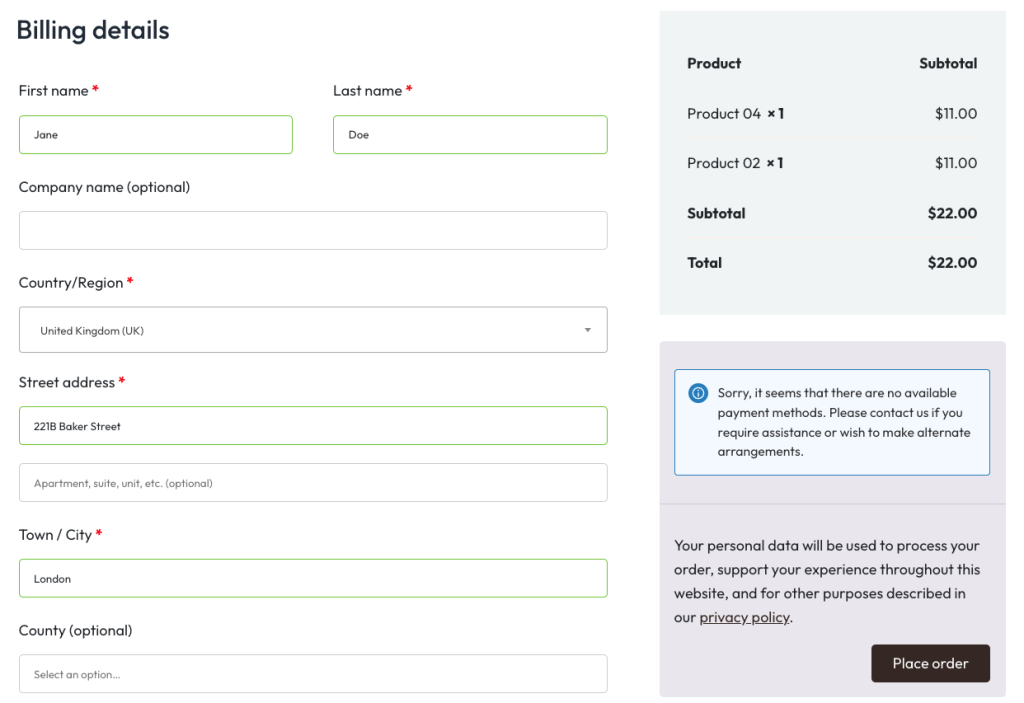 Anzeige des WooCommerce-Kassen-Formulars &uuml;ber den [woocommerce_checkout]-Shortcode