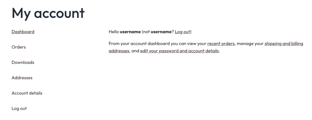 Anzeige des WooCommerce Benutzerkonto-Bereichs &uuml;ber den [woocommerce_my_account]-Shortcode