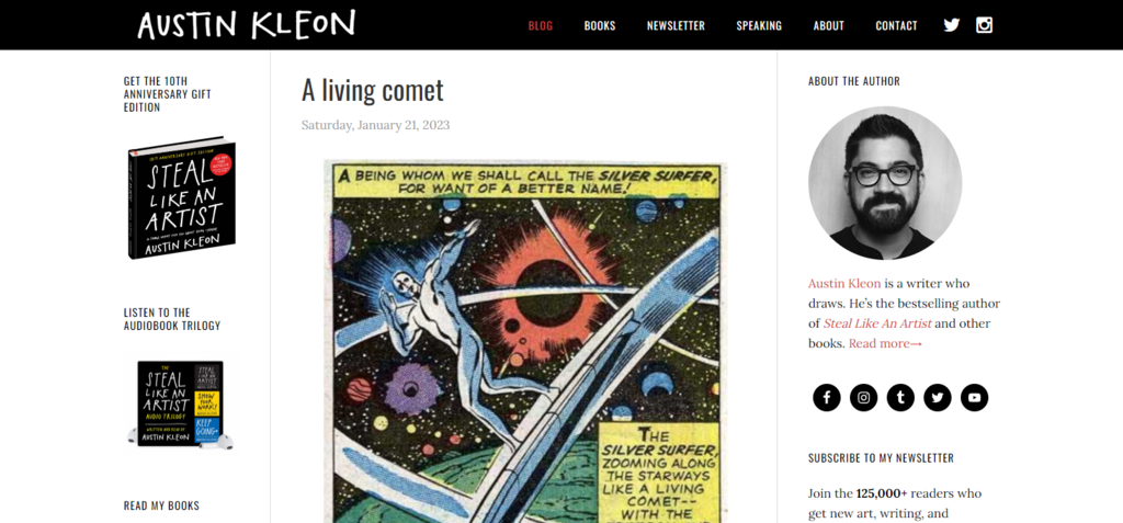 Austin-Kleon-Website – Startseite
