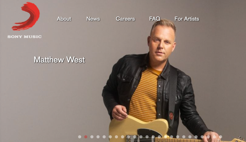 Sony-Music-Website – Startseite