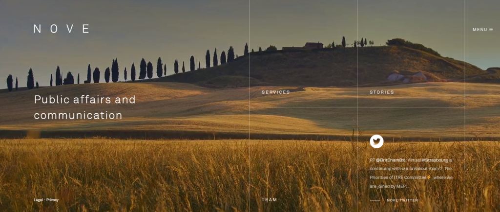 Nove-Website – Startseite