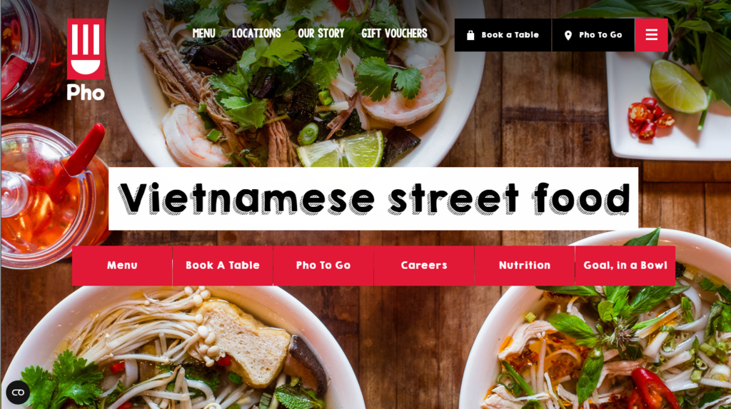 Pho-Cafe-Website – Startseite