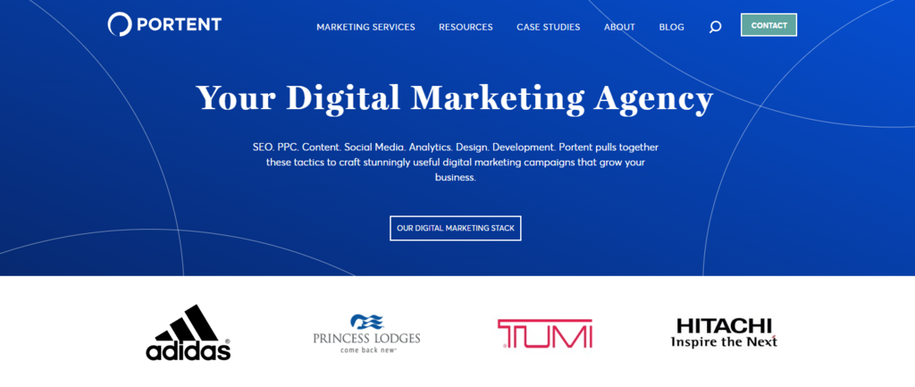 Portent-Website – Startseite