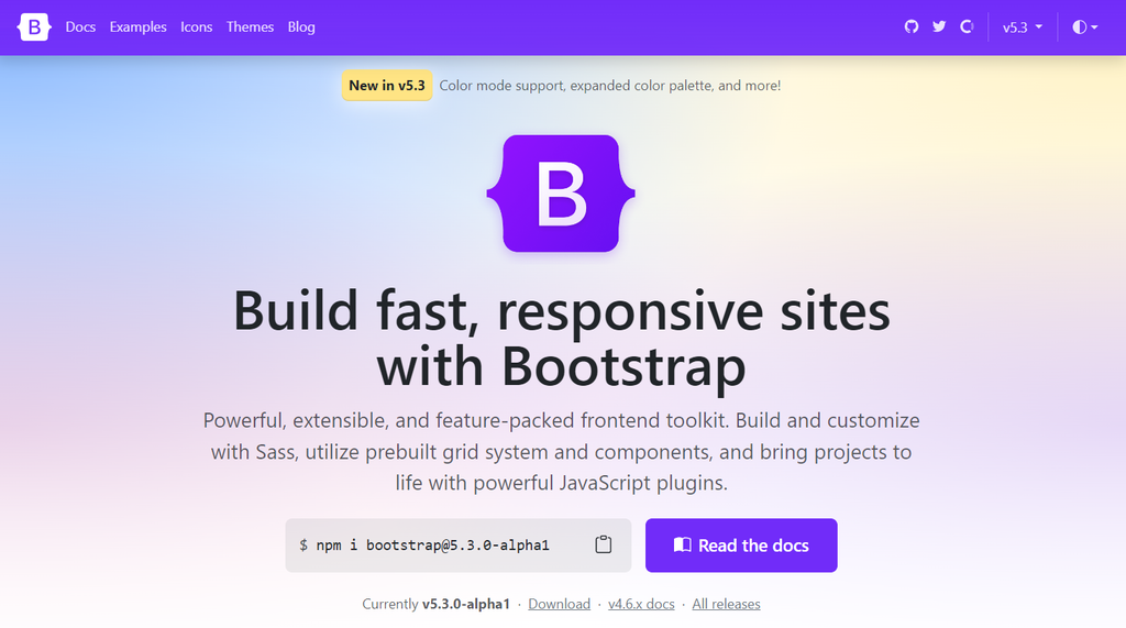Website von Bootstrap
