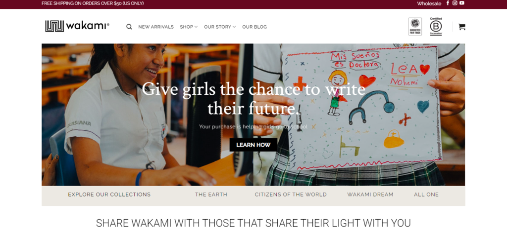 Wakami-Website – Startseite
