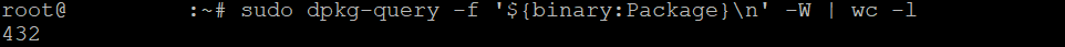 dpkg-query gibt die Anzahl der installierten Pakete aus