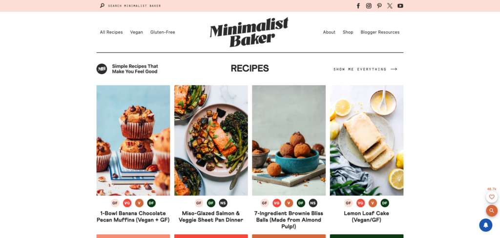 Minimalist-Baker-Blogseite