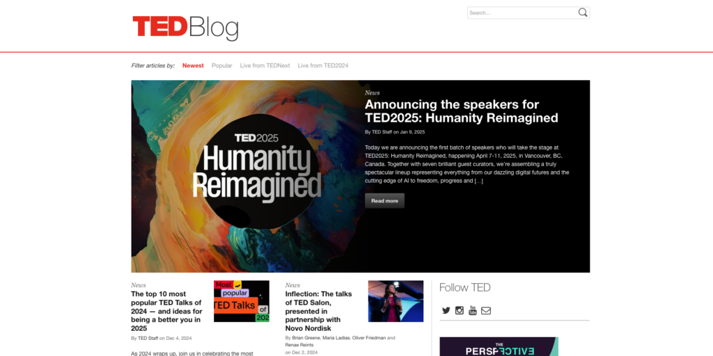 TED-Blog-Seite