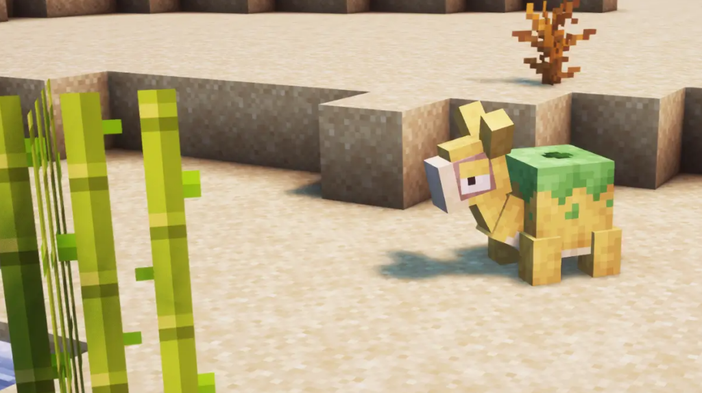 Ein Screenshot eines Cobblemon-Pokémon in einem Wüstenbiom