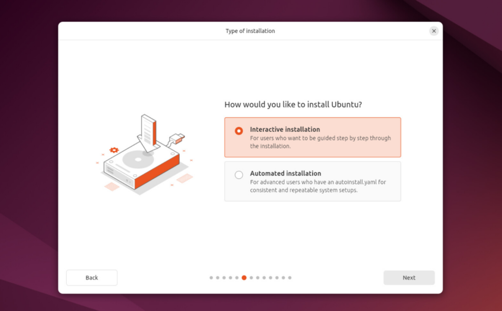 Installationsassistent von Ubuntu Desktop