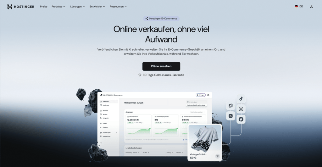 Hostinger E-Commerce Landingpage