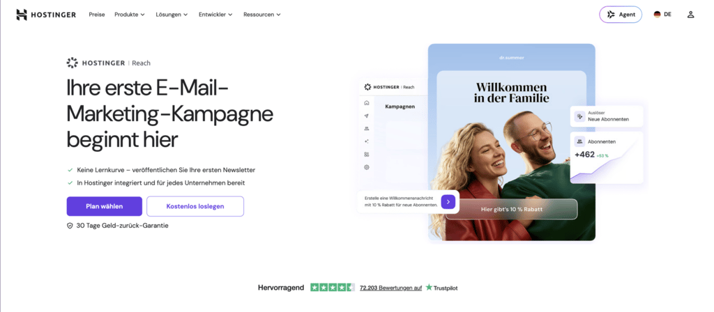 Hostinger Reach Landingpage