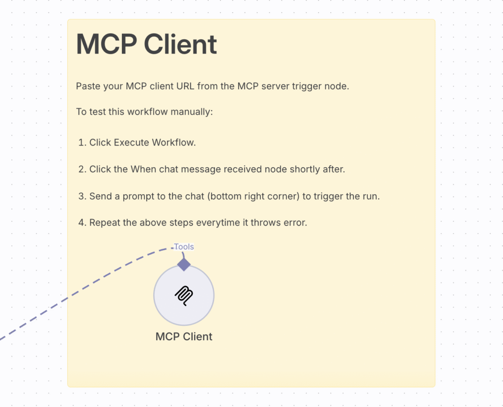 n8n: Sticky Note zur Dokumentation eines Workflows.