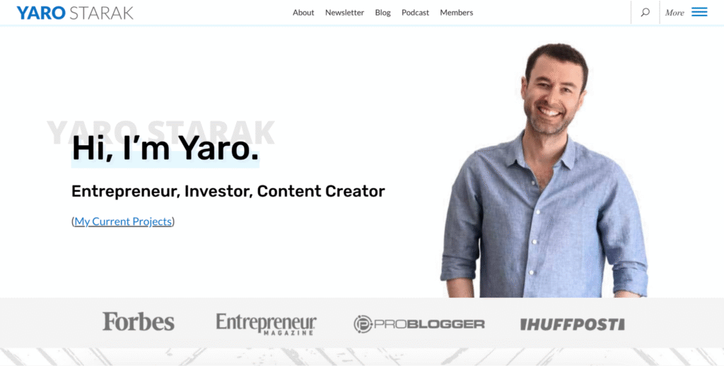 Startseite von Yaro Starak