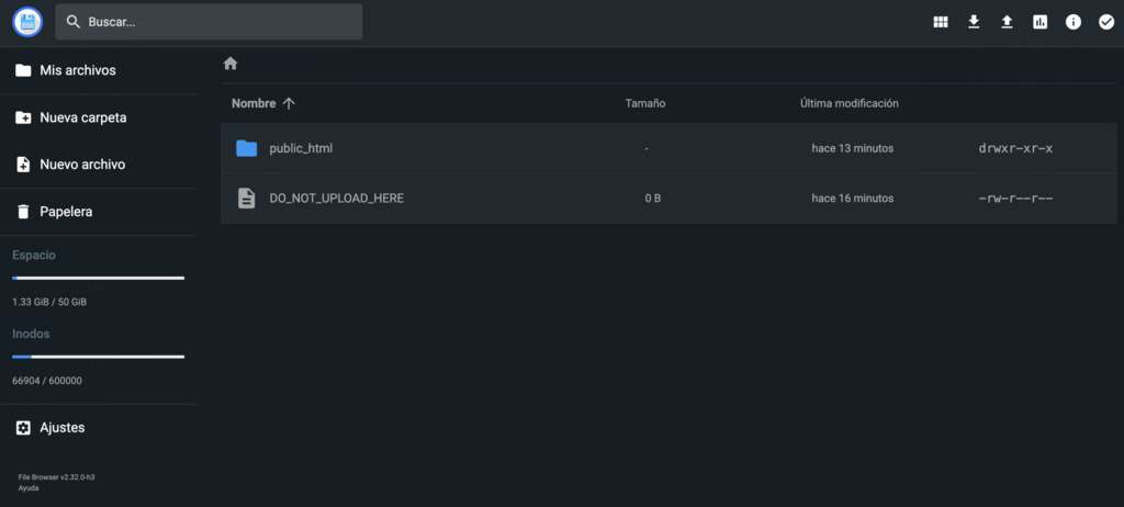 Administrador de archivos de Hostinger