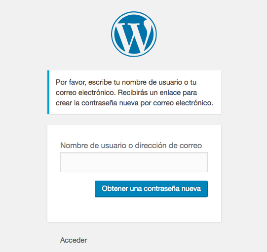 El bot&oacute;n obtener nueva contrase&ntilde;a.