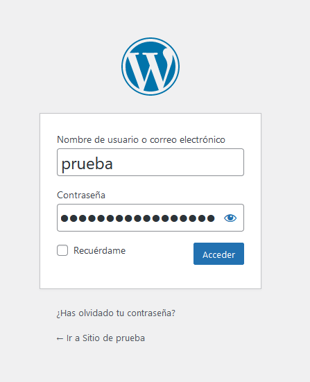 Iniciar sesión en WP