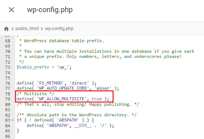 Archivo wp-config.php