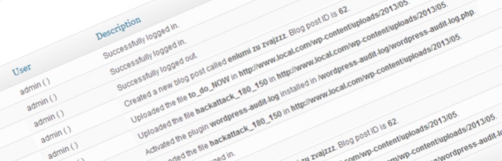 Captura de pantalla de WP Security Audit Log