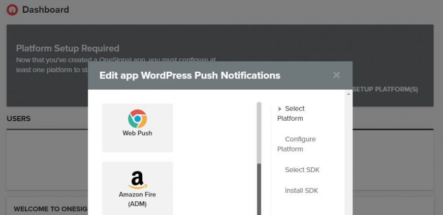 Elegir qu&eacute; tipo de notificaci&oacute;n push enviar