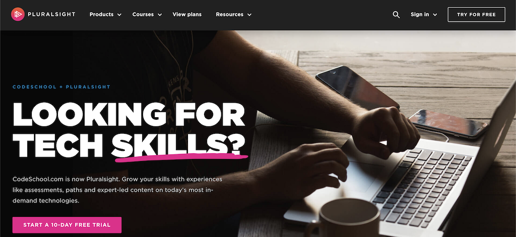 Sitio web de Plural Sight