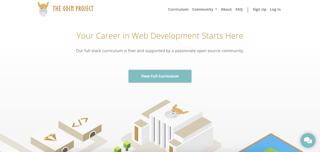 Imagen del sitio web The Odin Project para aprender a programar