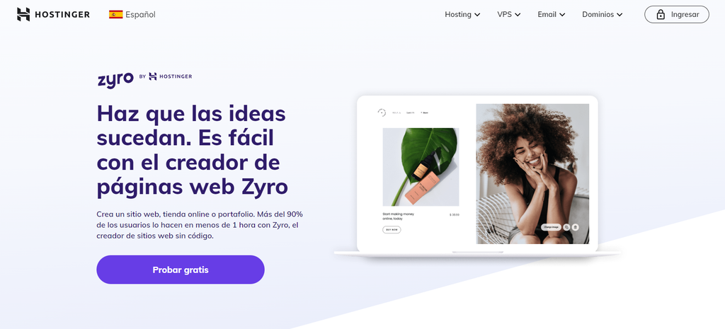 Creador de p&aacute;ginas web de Hostinger
