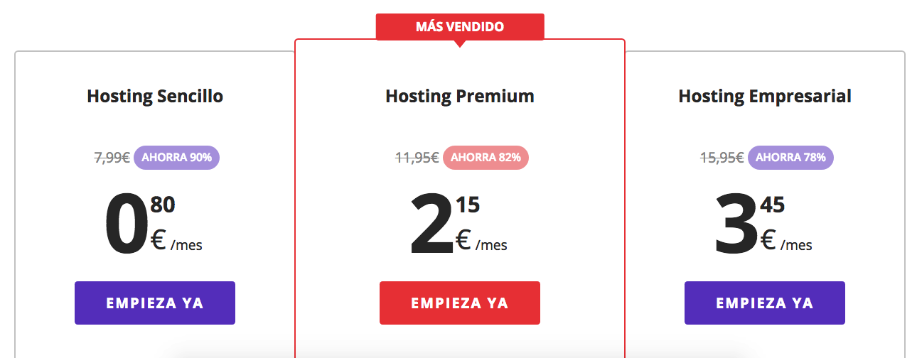 Nuestros planes de alojamiento compartido.