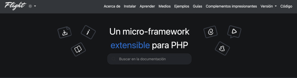 P&aacute;gina oficial de Flight PHP