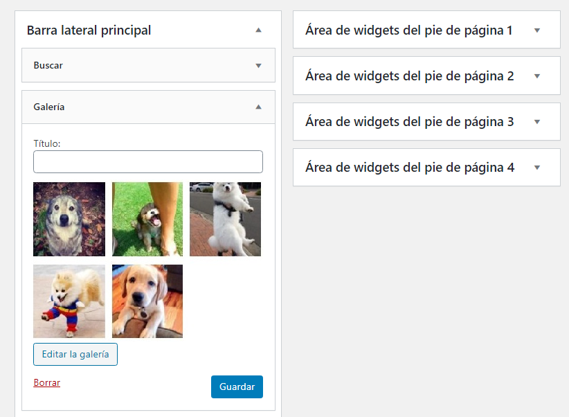 Barra lateral con galer&iacute;a