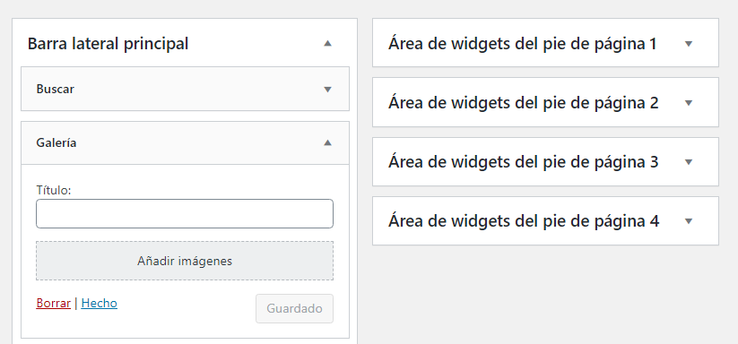 Agregando un widget de galer&iacute;a a tu barra lateral.
