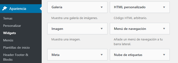 El widget de galer&iacute;a de WordPress