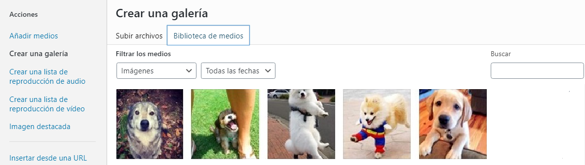 Creando una galer&iacute;a de WordPress
