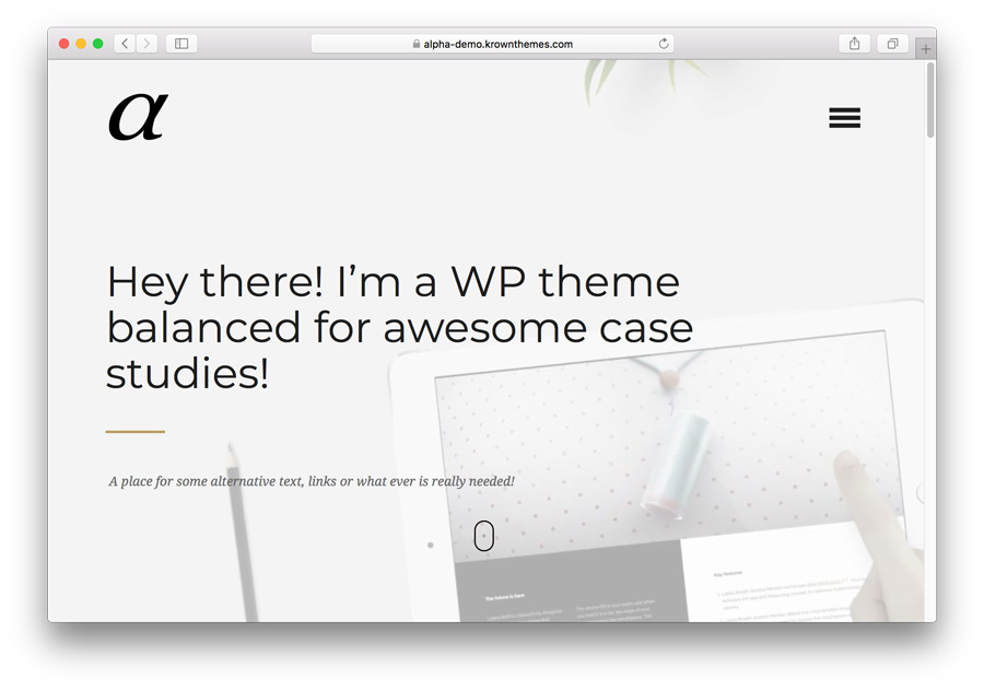 Tema Alpha WordPress Premium