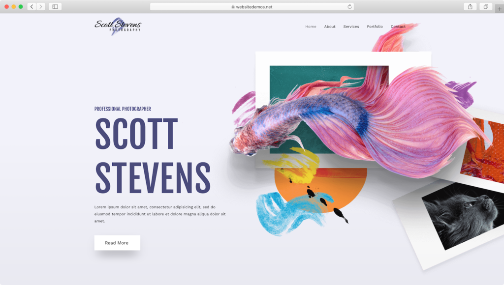 Astra portfolio sitio web demo