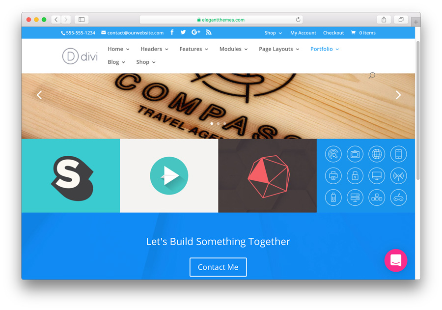 P&aacute;gina de demo de la plantilla Divi