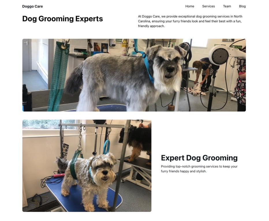 Ejemplo de sitio web creado con el Creador web de WP de Hostinger