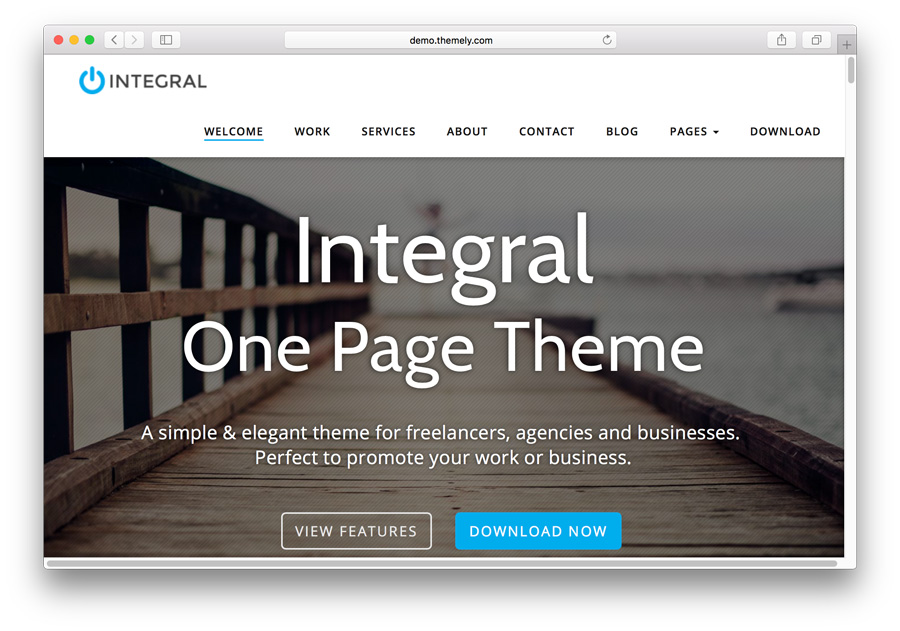 Plantilla de portfolio de WordPress integral